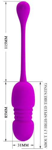LyBaile Pretty Love Callie Thrusting Stimulator - Виброяйцо, 8.5х3.1 см (фиолетовое)
