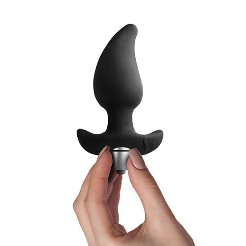 Rocks Off Butt Quiver Black - анальный вибростимулятор со стимуляцией простаты, 7х4.3 см (чёрный) - sex-shop.ua