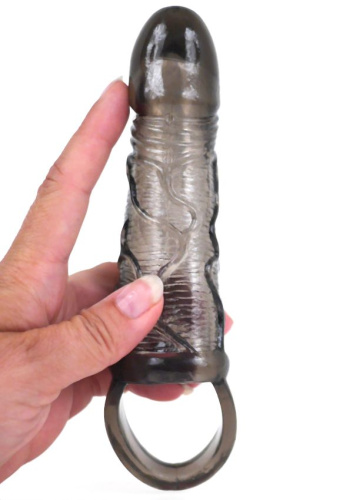LyBaile Men Extension Penis Sleeve - Насадка на пенис, 11,5 см (черный) - sex-shop.ua