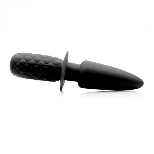 The Plug 10x Silicone Vibrating Thruster-анальний вібратор з рукояткою, 18.4 см (чорний)