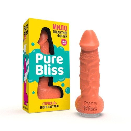 Pure Bliss Big - Крафтовое мыло-член с присоской, 18х4.2 см (коралловый) - sex-shop.ua