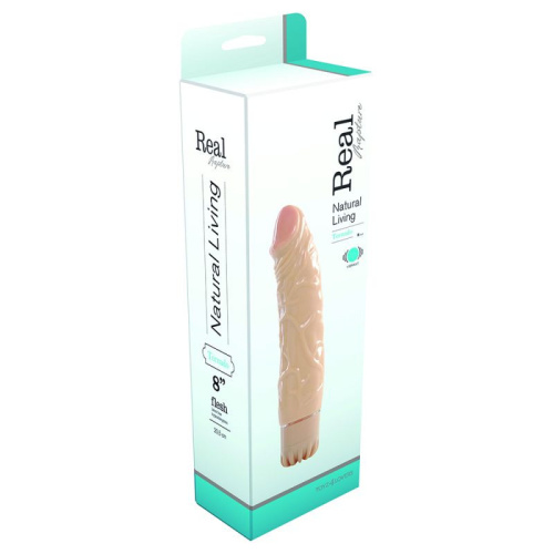 Real Rapture Vibrador Tornado 8" - реалистичный вибратор, 15х4 см (бежевый)