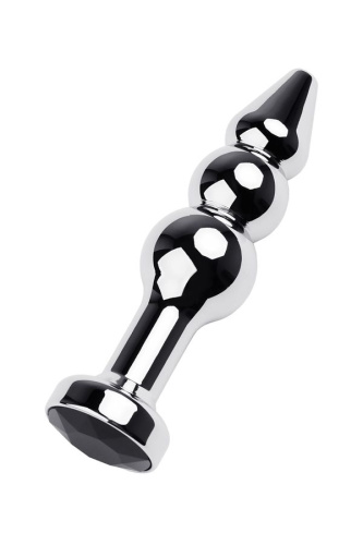 Metal By Toyfa анальная пробка ёлочка с кристаллом цвета турмалин в основании, 11х3 см (чёрный) - sex-shop.ua