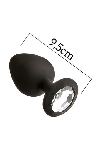 MAI Attraction Toys №49 анальна пробка із кристалом, 9,5х4 см (чорний)
