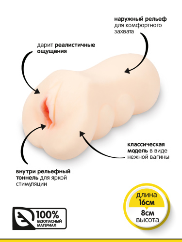 Браззерс мастурбатор - вагина, 16х8 см - sex-shop.ua