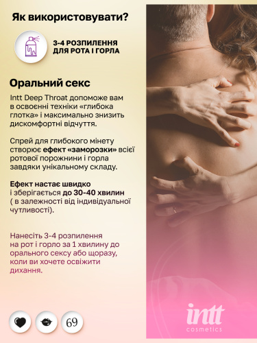 Спрей для минета Intt Deep Throat, 12 мл