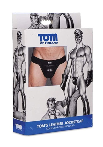 Tom of Finland Leather Jock Strap - Трусы мужские, M/L (чёрный) - sex-shop.ua