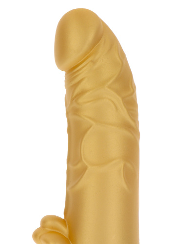 Get Real Gold Dicker Stim Vibrator - Вибратор 13х4.4 см (золотистый) - sex-shop.ua