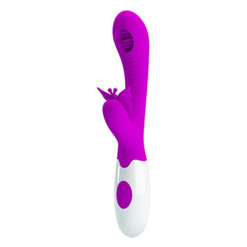 Pretty Love Moth Clitoris Vibrator - вибратор кролик с язычком, 20.7х3.2 см (фиолетовый)