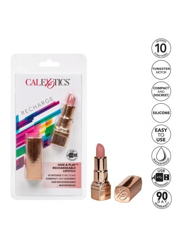 CalExotics Hide & Play Lipstick Recharge вібратор у формі помади (рожевий)