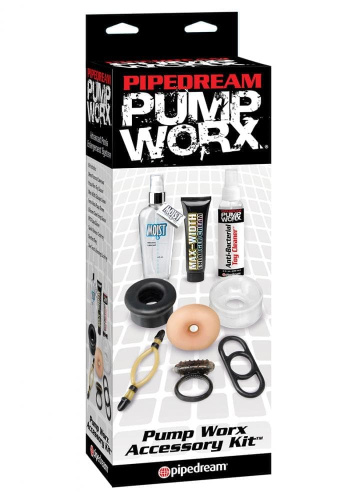 Pipedream Pump Worx Accessory Kit - набір аксесуарів для вакуумної помпи (чорний) - купити в Україні | Секс шоп SEX-SHOP.ua