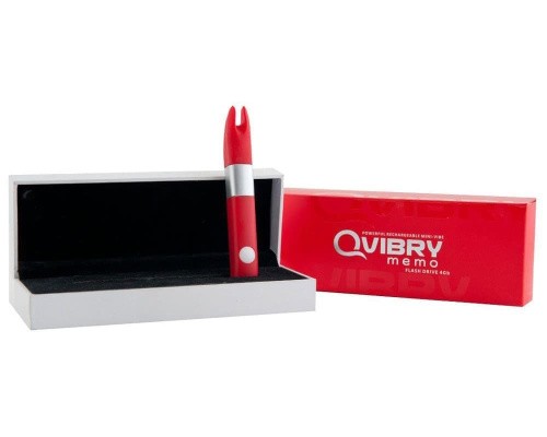 Qvibry Mini Vibe Red - Миниатюрный вибратор флешка на 4 Гб, 12х1,5 см - sex-shop.ua
