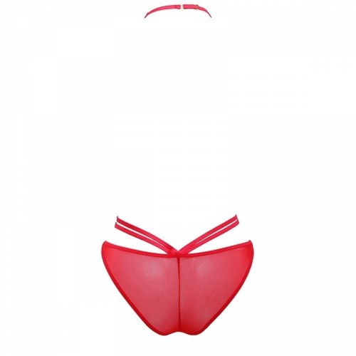 Ewa Bien Leа D900 эротическое боди с кружевом и обнаженной грудью (Красный, M) - sex-shop.ua