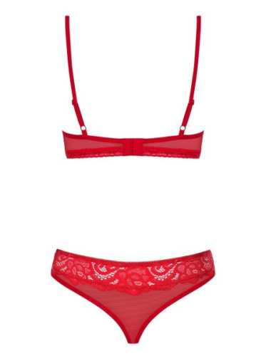 Obsessive 829-SET-3 set - эротический комплект с сердечком, S/M (красный)