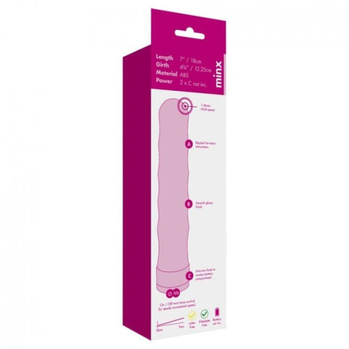 Minx Silencer Vibrator - Ребристый вибратор, 18х3.9 см