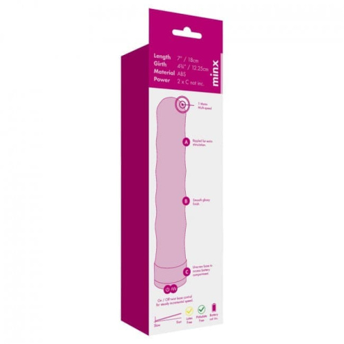 Minx Silencer Vibrator - Ребристый вибратор, 18х3.9 см - sex-shop.ua