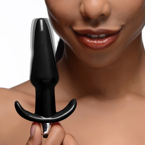 Frisky Smooth Vibrating Anal Plug - Black - Анальная пробка с вибрацией, 12х3 см (черный) - sex-shop.ua