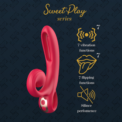 Вибратор-кролик Sweet Play Tongue-Flipping Vibrator А4