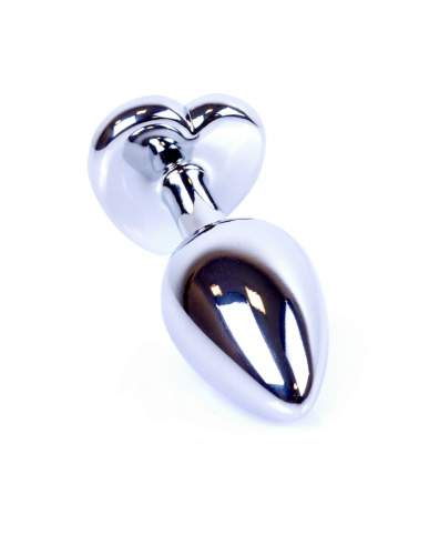 Анальная пробка Jewellery Silver Heart Plug - размер S