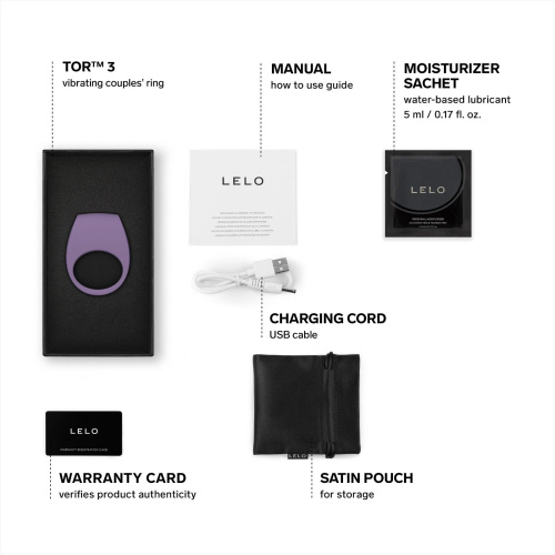 Эрекционное кольцо с вибрацией LELO Tor 3  Violet Dusk