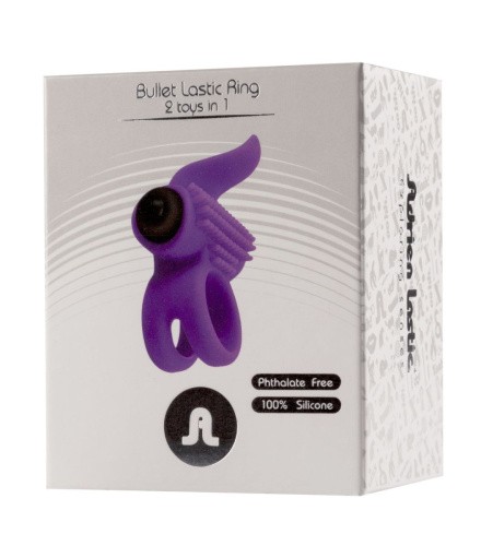 Adrien Lastic Bullet Lastic Ring - виброкольцо с язычком, 7х2.5 см (фиолетовый) - sex-shop.ua