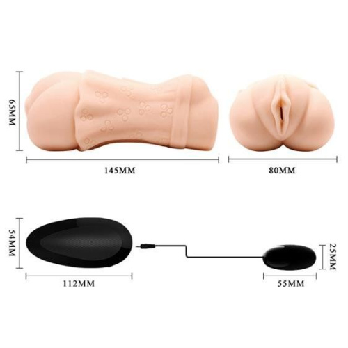 LyBaile Crazy Bull Vagina Masturbator Flesh Vibrating II - Мастурбатор, 14х7 см