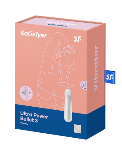 Satisfyer Ultra Power Bullet 3 White мінівібратор віброкуля, 8.7х2.3 см (білий)