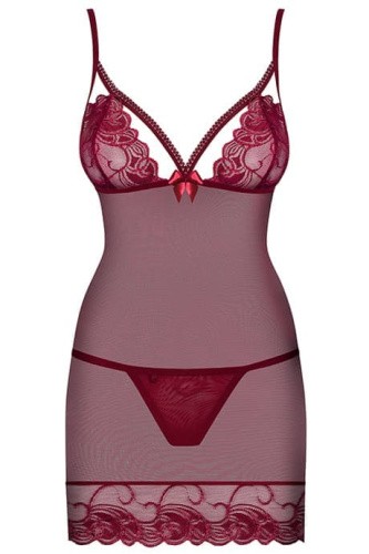 Obsessive Wonderia chemise UA79185  - Комплект, S/M, (красный)