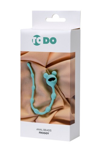 ToDo By Toyfa Froggy - анальний ланцюжок, 23х1.4 см (бірюзовий)