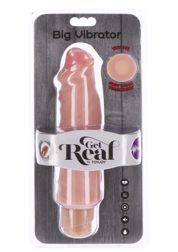 Get Real Dual Density Big Vibrator 9 - Большой реалистичный вибратор, 23х5 см (телесный)