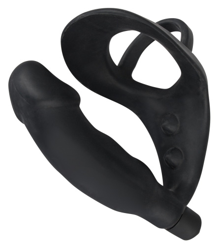 Ерекційне кільце з анальною пробкою Black Velvets Ring & Vibro Plug - купити в Україні | Секс шоп SEX-SHOP.ua