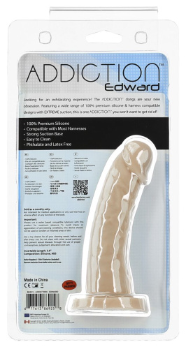 Addiction Edward 6” Curved Dong - Изогнутый силиконовый фаллоимитатор, 14.6х3.5 см - sex-shop.ua