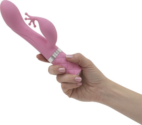 Pillow Talk Kinky Pink- роскошный вибратор-кролик с кристаллом Сваровски, 21 см (розовый)