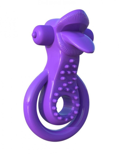 Pipedream Lovely Licks Couples Ring Purple - двойное виброкольцо, 9х2 см (фиолетовый)