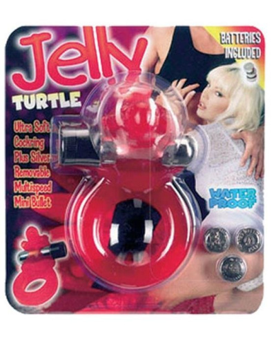 Seven Creations Jelly Turtle Cockring - виброкольцо, 5.5х1.4 см (красный)