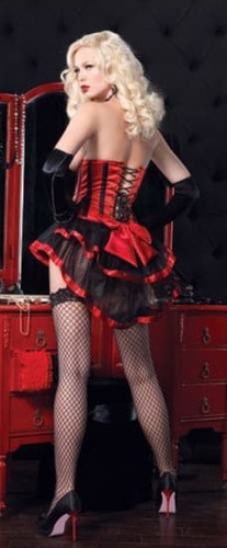 Leg Avenue LEG81261Mred/black - Невероятный полосатый корсет M, (красный)