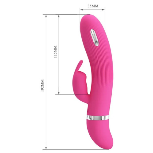 LyBaile Pretty Love Ingram Vibrator - Вібратор-кролик з електростимуляцією, 19.2х3.5 см (рожевий) - купити в Україні | Секс шоп SEX-SHOP.ua