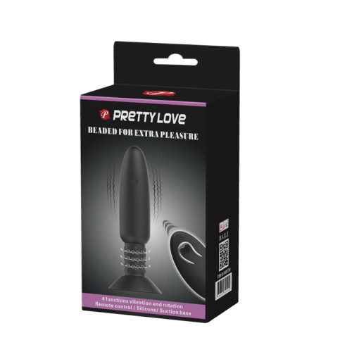 Pretty Love Beaded for xtra pleasure Plug Black - Анальная пробка с вибрацией, 14,6х3,6 см (черный)