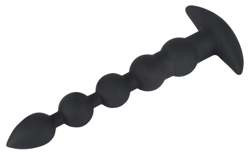 Orion Black Velvets Rechargeable Beads - Анальная цепочка с вибрацией, 21х3.1 см (черный) - sex-shop.ua