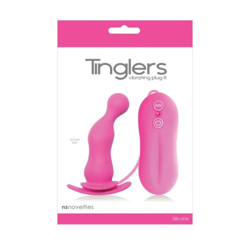 Ns Novelties Tingler Vibrating Plug III Pink - Анальная пробка с вибрацией, 9 см - sex-shop.ua