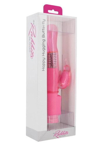 Toy Joy Happy Hugging Butterfly - Классический вибратор-кролик, 22.5х3 см
