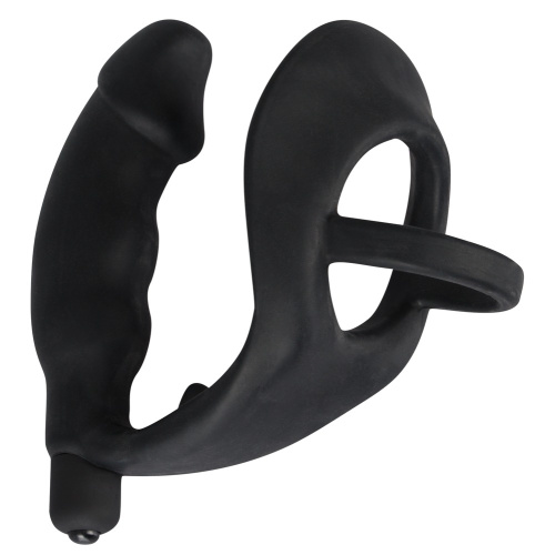 Ерекційне кільце з анальною пробкою Black Velvets Ring & Vibro Plug - купити в Україні | Секс шоп SEX-SHOP.ua