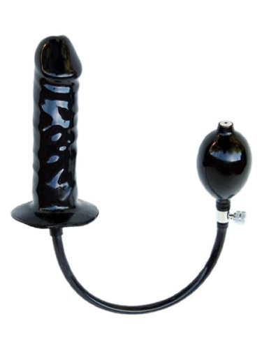 Mister B - надувной анальный плаг с помпой размер М, 16х4.5 см (чёрный) - sex-shop.ua