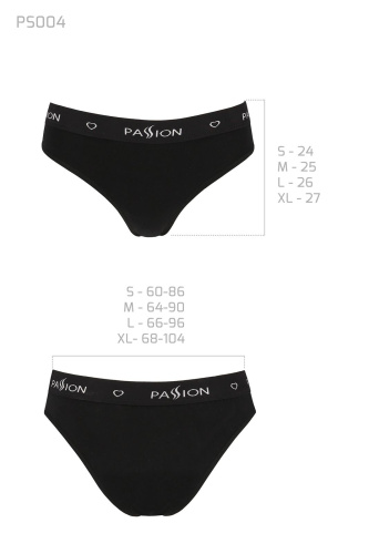 Passion PS004 Panties black трусики-слипы из хлопка с эластаном, L (чёрный) - sex-shop.ua