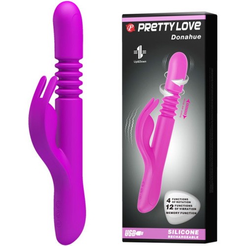 Pretty Love Donahue Vibrator Pink - Вібратор-кролик з поступальним рухом, 26.8х3.4 см (фіолетовий) - купити в Україні | Секс шоп SEX-SHOP.ua