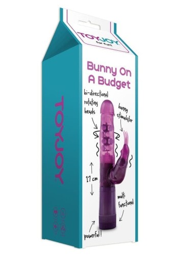 Toy Joy Bunny on a Budget - Вибратор с клиторальным отростком, 15х3.5 см - sex-shop.ua