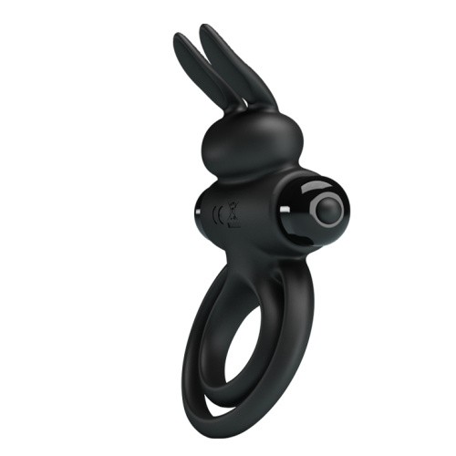 Pretty Love Vibro Penis Ring Bunny III Black - віброкільце, 9.7х4 см (чорний)