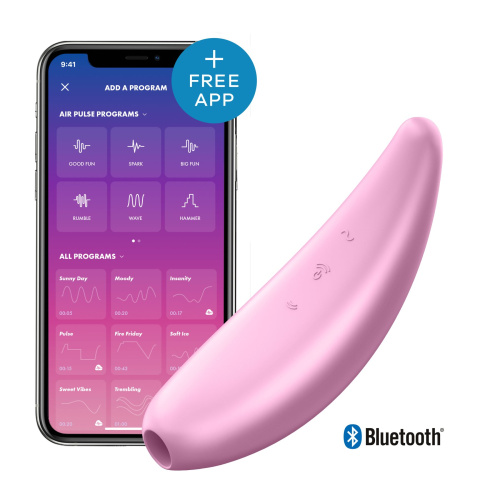 Satisfyer Curvy 3+ Мощный вакуумный клиторальный стимулятор, 15х5 см (розовый)