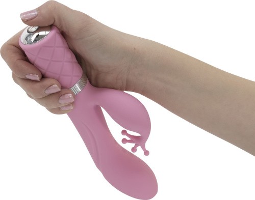 Pillow Talk Kinky Pink- роскошный вибратор-кролик с кристаллом Сваровски, 21 см (розовый)