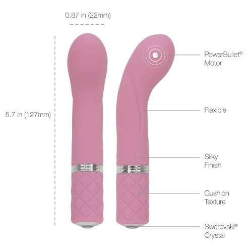 Pillow Talk Racy Pink - Роскошный вибратор с кристаллом Сваровски для точки G, 12.7х2.2 см. (розовый)